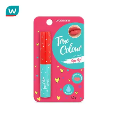 Watsons True Colour Lip Balm Rosy Red 1.7g.