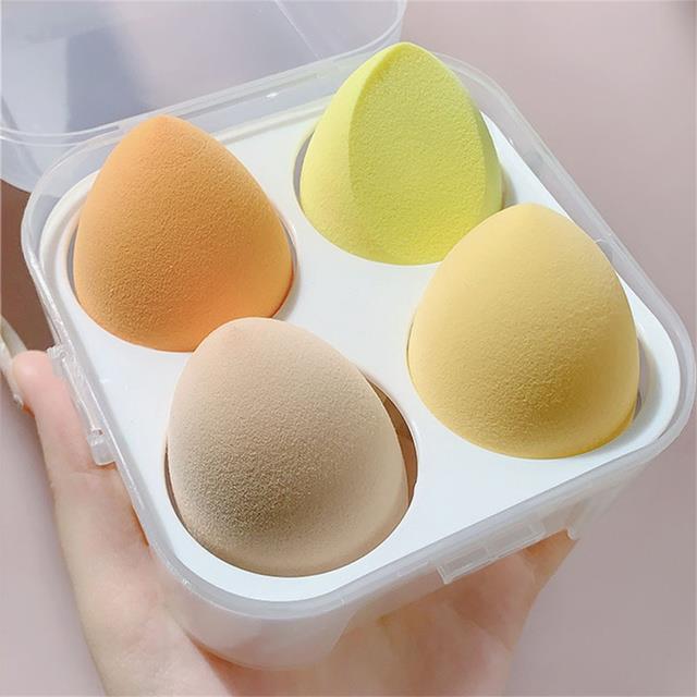4Pcs Beauty Egg Box Makeup Sponge Set Dry Wet Dual-use Makeup