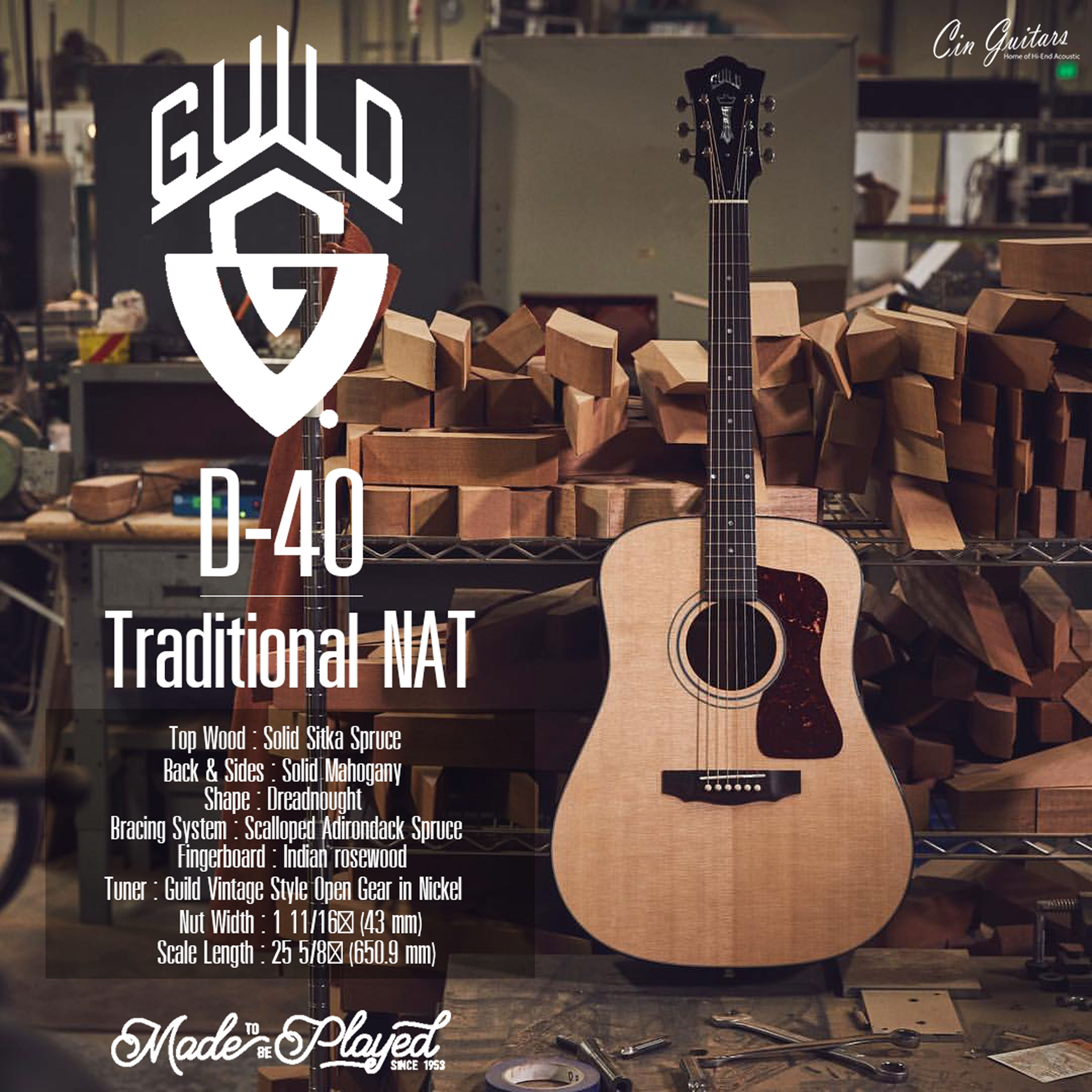 Guild D-40 Traditional NAT (Made in USA)