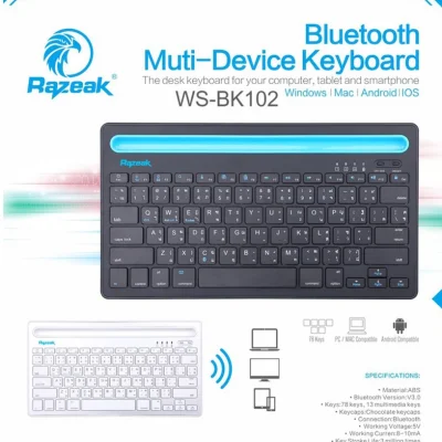 RAZEAK Bluetooth Multi-Device Keyboard รุ่น WS-BK102