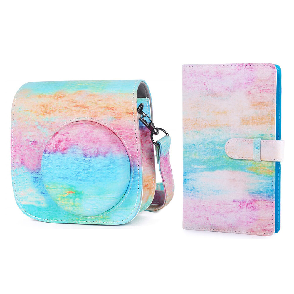 For Fujifilm Instax Mini 11 9 8+ 8 PU Leather Shoulder Bag Case + Album Quality PU Leather Protective Soft Carry Bag Cover