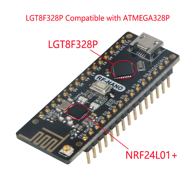 Keywish Rf Nano For Arduino Nano V30 Atmega328p Integrate Nrf24l01 Wireless Module Micro Usb 0489