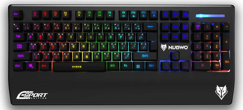 Nubwo VAKANT Gaming keyboard LED Sound light กันน้ำได้ รุ่น NK-30 - (สีดำ)