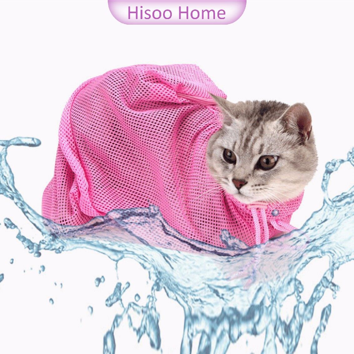 ถุงอาบน้ำนแมว สัตว์เลี้ยงแมวอาบน้ำ ป้องกันรอยขีดข่วนจากกรงเล็บ Cat washing bag