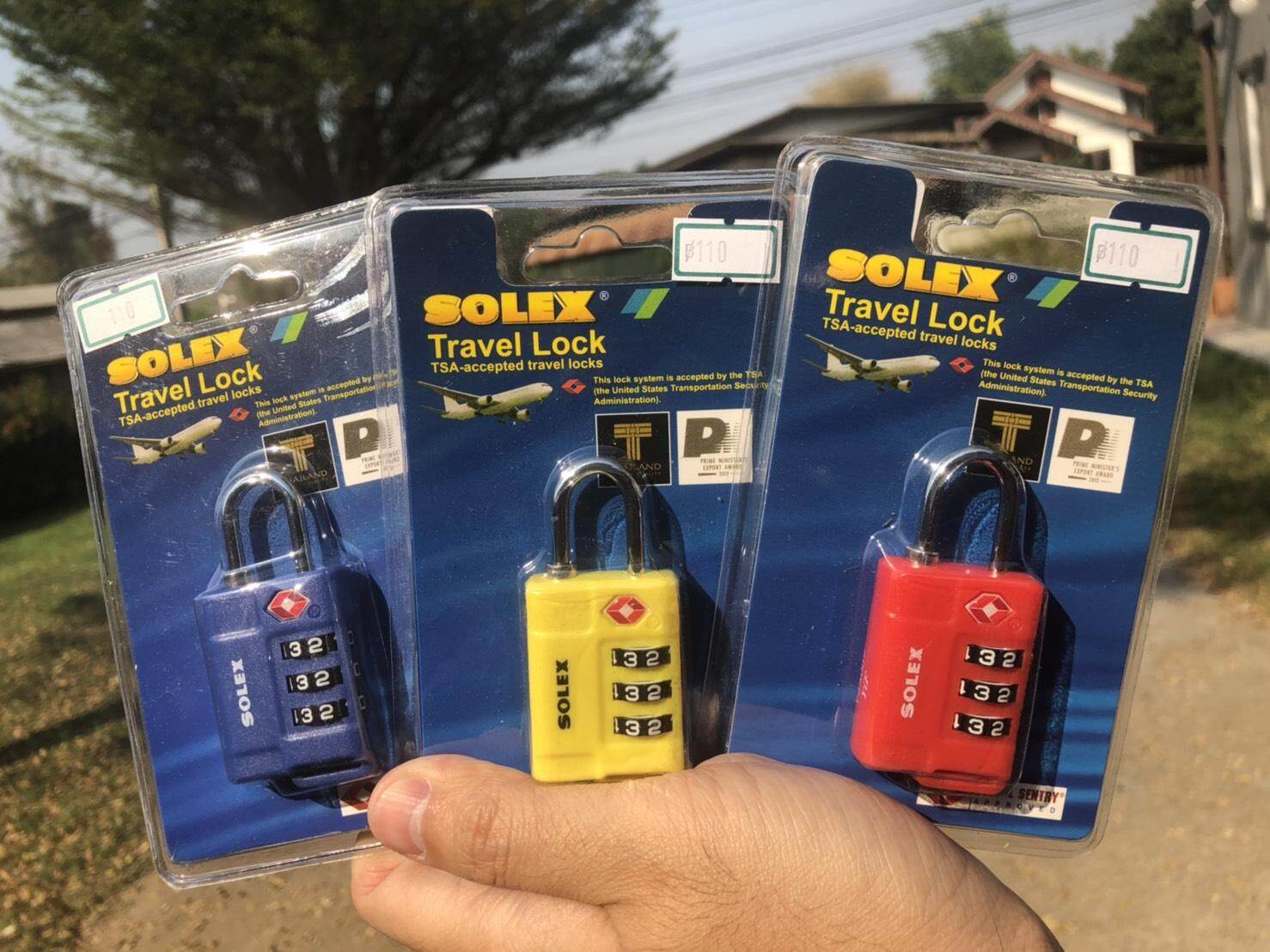 SOLEX Travel Lock กุญแจ รหัส 3 รหัส มาตรฐาน TSA33 ล็อค กระเป๋า กระเป๋าเดินทาง