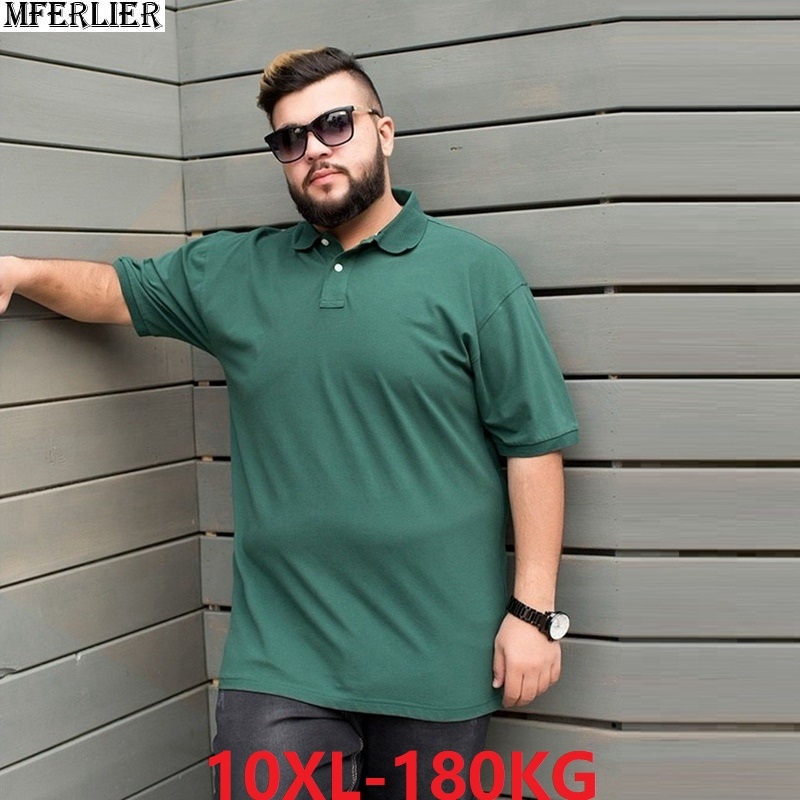 Summer Men Polo Shirts Short Sleeve Turn Down Collar Tees Plus Size Big 