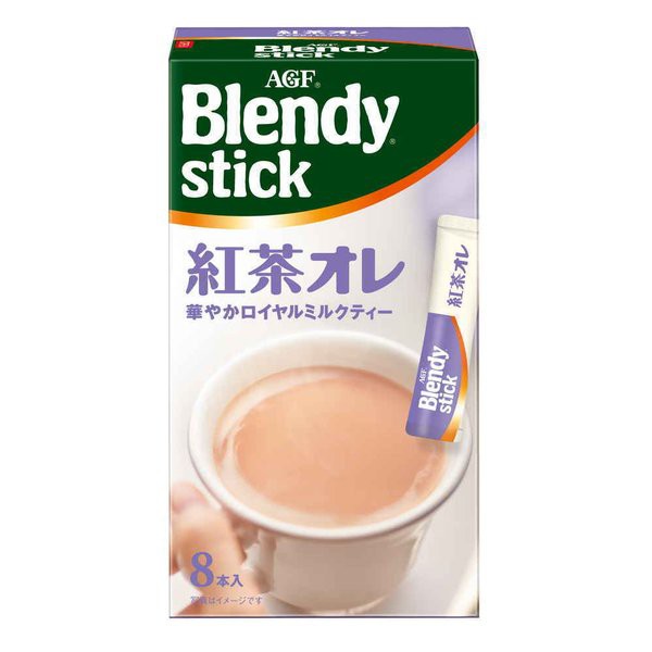 Blendy Stick Royal Milk Tea AU LAIT เบลนดี้ สติ๊ก ที โอเล ชานม ปรุงสำเร็จชนิดผง (Japan Imported) 10g x 8ซอง