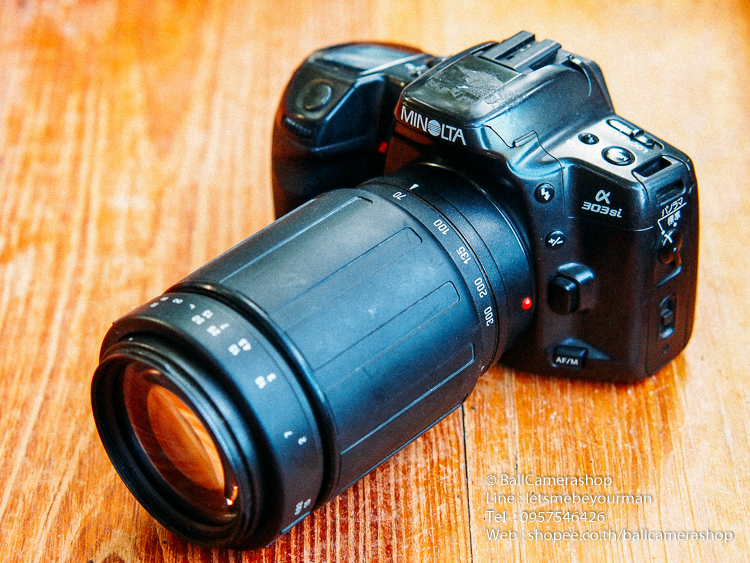 ขายกล้องฟิล์ม Minolta a303si Serial 00323339 พร้อมเลนส์ Tamron 70-300mm