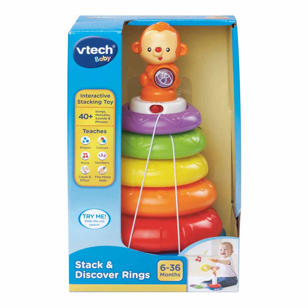 [คูปองลดเพิ่ม 10%] Vtech Stack & Discover Rings ของเล่น ห่วงลิงน้อย ...