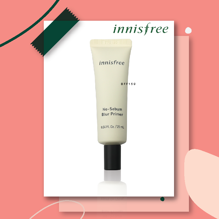 ของแท้100% innisfree no sebum blur primer 25ml. BFF159 ไพร์เมอร์คุมมัน+อำพรางรูขุมขน สูตร Blur Primer ไพรเมอร์มิ้นท์