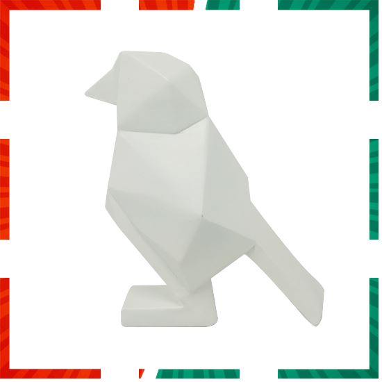 รูปปั้นนก Polyrasin รุ่น NY9260700-WH ขนาด 18.5 x 17 x 9 ซม. สีขาว ฟรี ของแถม