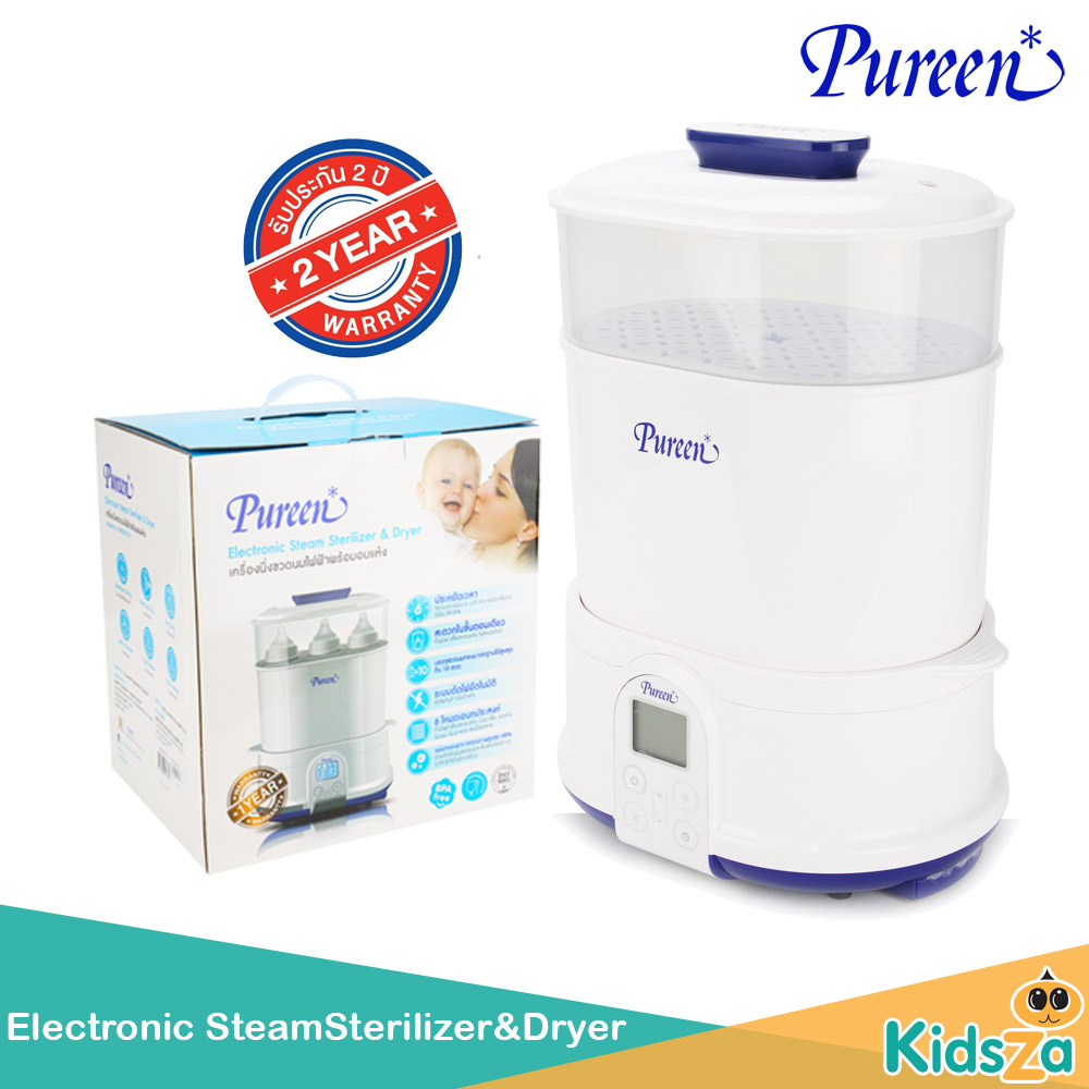ราคา Pureen เครื่องนึ่งขวดนมพร้อมอบแห้ง Electronic Steam Sterilizer&Dryer [รับประกัน 2 ปี]