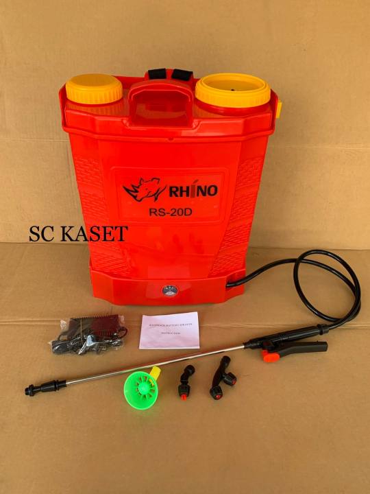 ถังพ่นยาแบตเตอรี่ เครื่องพ่นยาแบตเตอรี่ 20L RHINO แบต 12V สามารถพ่นน้ำยาฆ่าเชื้อได้