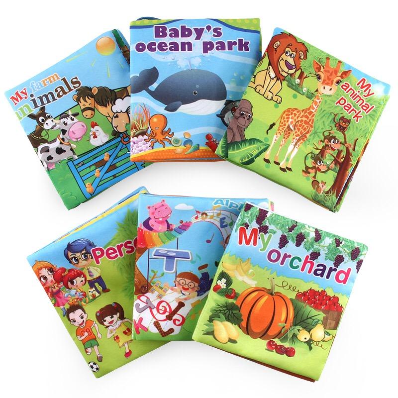 หนังสือเสริมพัฒนาการ เด็กทารก เสริมทักษะ หนังสือ สีสันสดใส มีหลายแบบให้เลือก สัตว์น้ำ ผักผลไม้ สวนสัตว์ ABC คน ( Donkey Abc My animal pack My orchard Baby's oceam park Like Person )