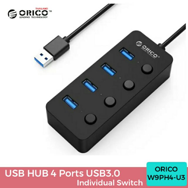 USB HUB ORICO W9PH4-U3 4 Ports HUB + Individual Switch