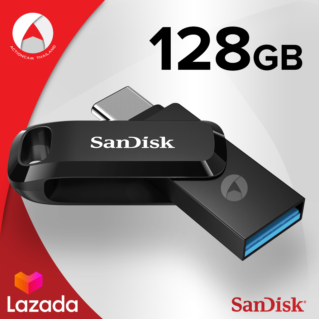 SanDisk Ultra Dual Drive Go 128GB USB 3.1 Gen1 Flash Drive Type-C OTG Speed 150mb/s (SDDDC3-128G-G46) แฟลชไดรฟ์ 2หัว แซนดิส ซินเน็ค อุปกรณ์โอนย้ายข้อมูลโทรศัพท์ มือถือ ประกัน Synnex 5ปี