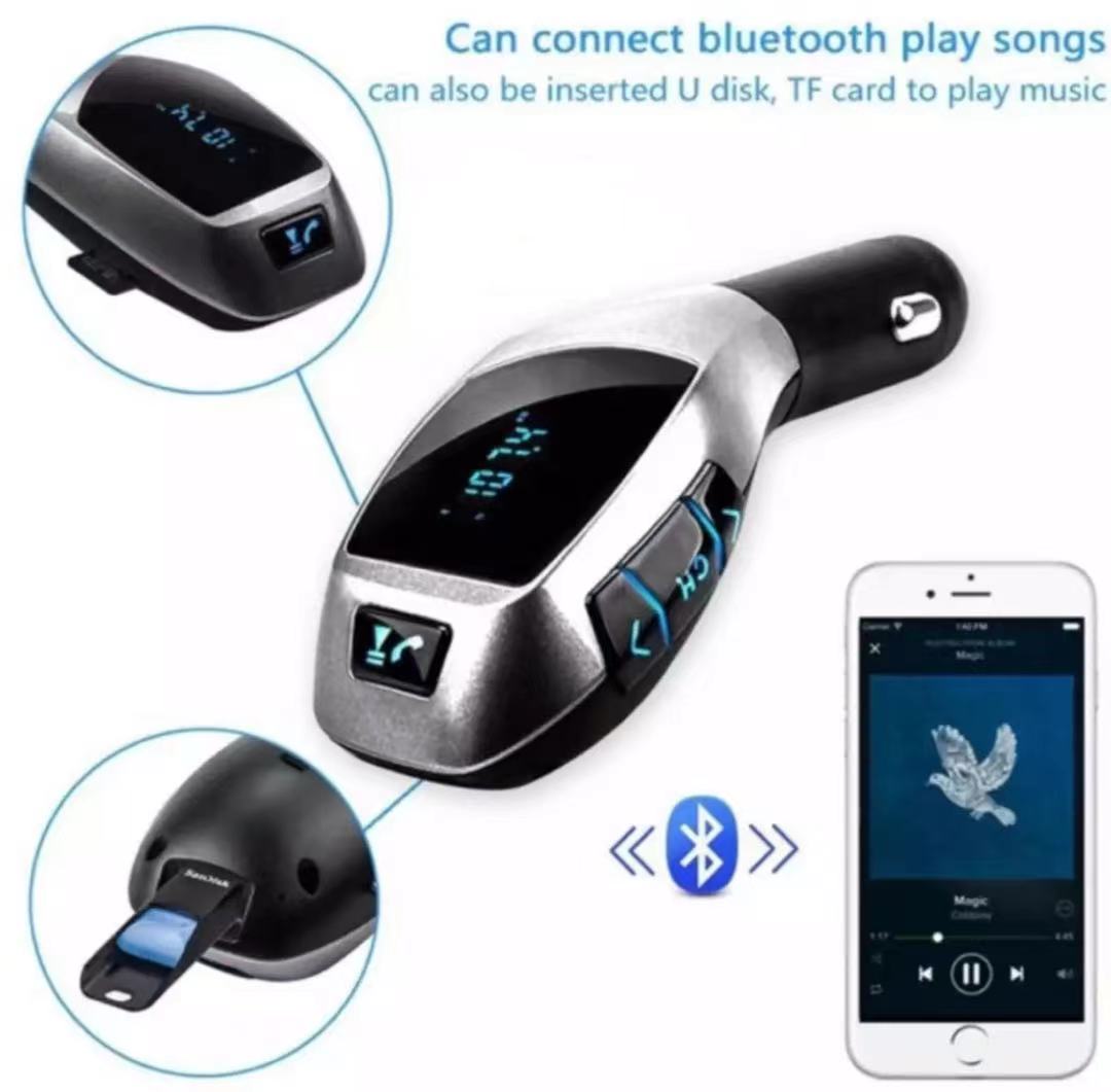 X5 Wireless Bluetooth Car Kit Handsfree Speaker With Car Charger FM