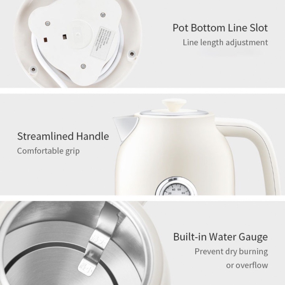 Xiaomi Ocooker กาต้มน้ำไฟฟ้า กาต้มน้ำ กาต้มน้ำวินเทจ กาต้มน้ำสไตล์วินเท ...