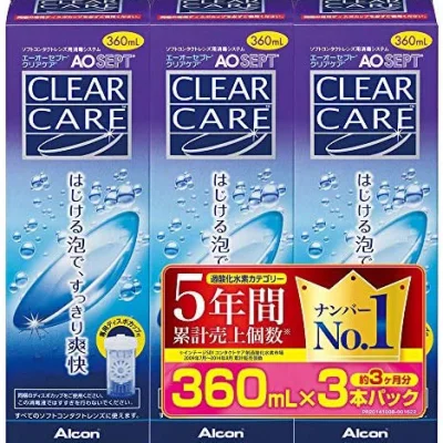 360ml * 3 น้ำยาล้างคอนแทคเลนส์ ALCON AOSEPT Clear Care น้ำยาแช่คอนแทคเลนส์ เหมาะกับผู้มีปัญหาตาแห้ง นำเข้าจากญี่ปุ่น