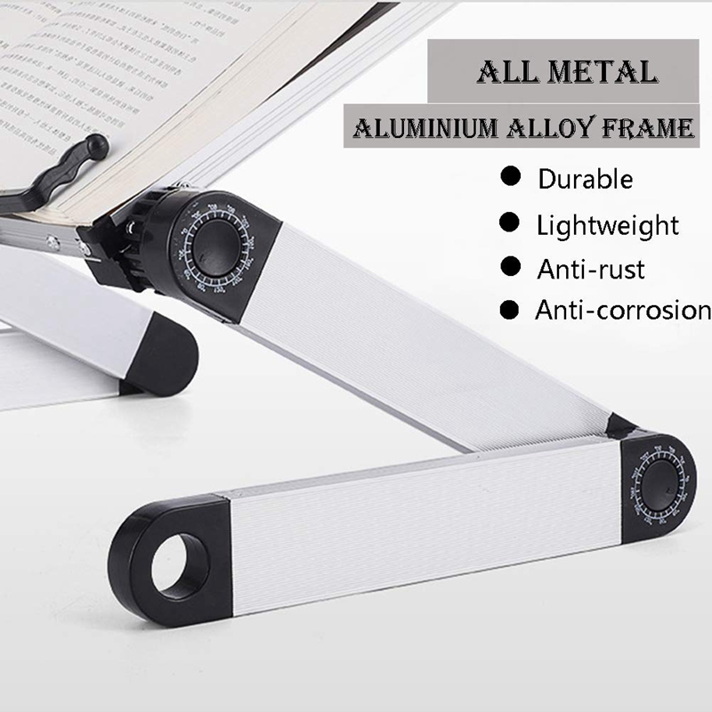 Adjustable Book Stand Height and Angle Adjustable Ergonomic Book Holder Aluminum Book Holder Student with Desktop Book Folder