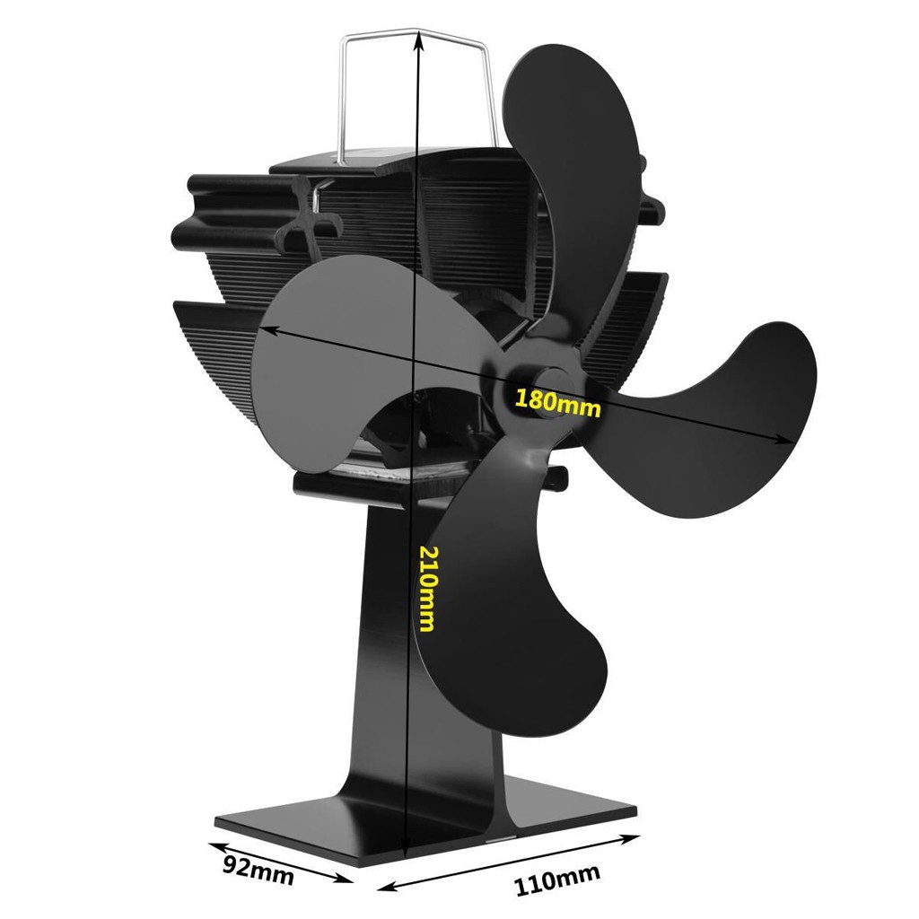 4-blade Heat Powered Stove Fan For Wood Log Burnerfireplace Quiet  Environmental Fan Heater Efficient Heat Distribution#4g