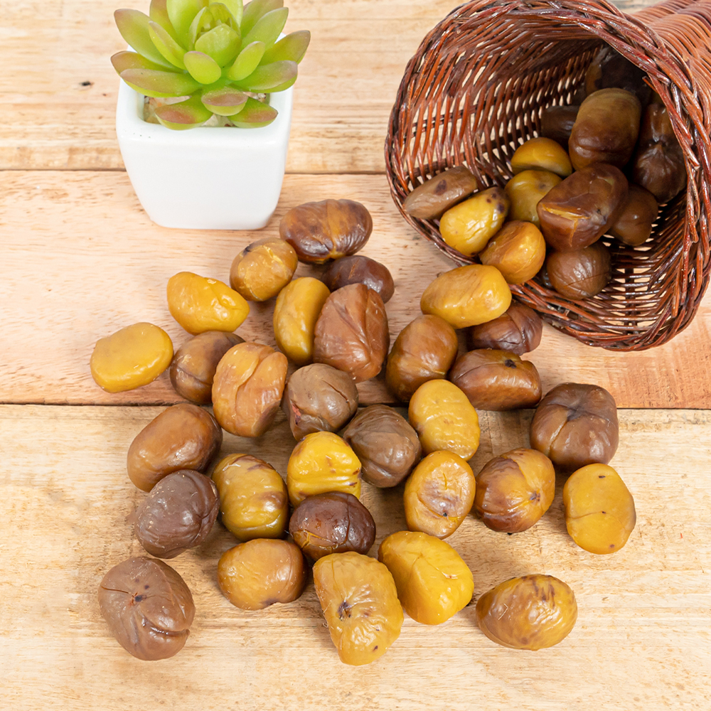[12ถุง]เกาลัดแกะเปลือก เกาลัด เกาลัดอบ ( Chestnut ) ถั่วสุขภาพ อร่อยทุกที่พร้อมทาน 80 กรัม