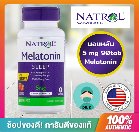 Melatonin, Fast Dissolve, Strawbery, 5 mg, 90Tablets