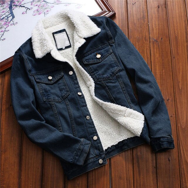 denim jacket for mens with fur collar
