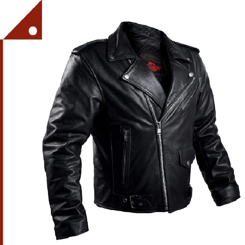 ALPHA : ACGB-32* เสื้อเเจ็คเก็ตหนัง CYCLE GEAR Leather Motorcycle Jacket Men, Medium