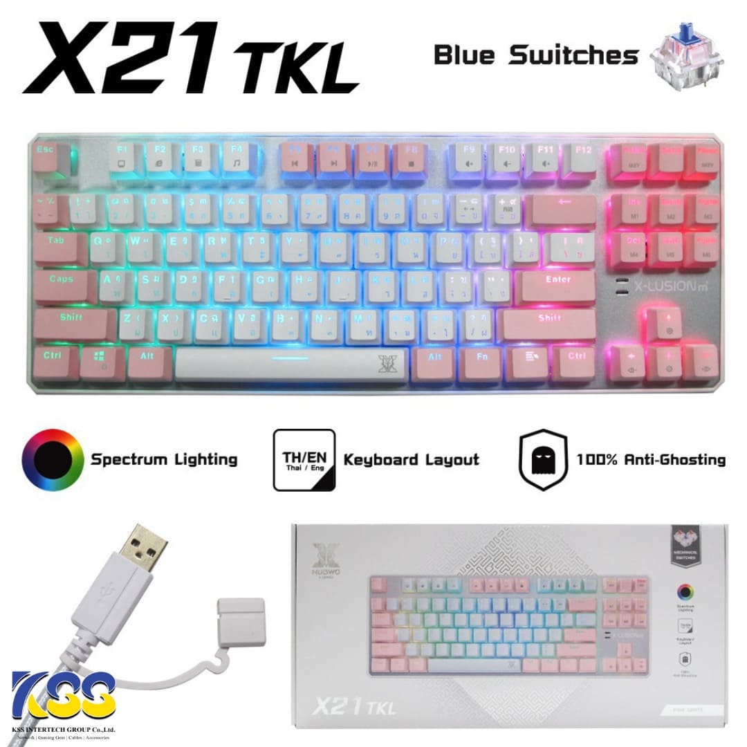 KEYBOARD NUBWO X-LUTION X21 TKL (WHITE) Blue Switch