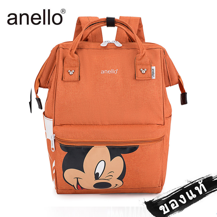 พร้อมส่ง‼️ กระเป๋า Anello Mickey ใบใหญ่ มี 5 / กระเป๋า Anello Đisnēy 2019 Polyester Canvas Backpack Limited-AN601 สี แอปริคอท สี แอปริคอท