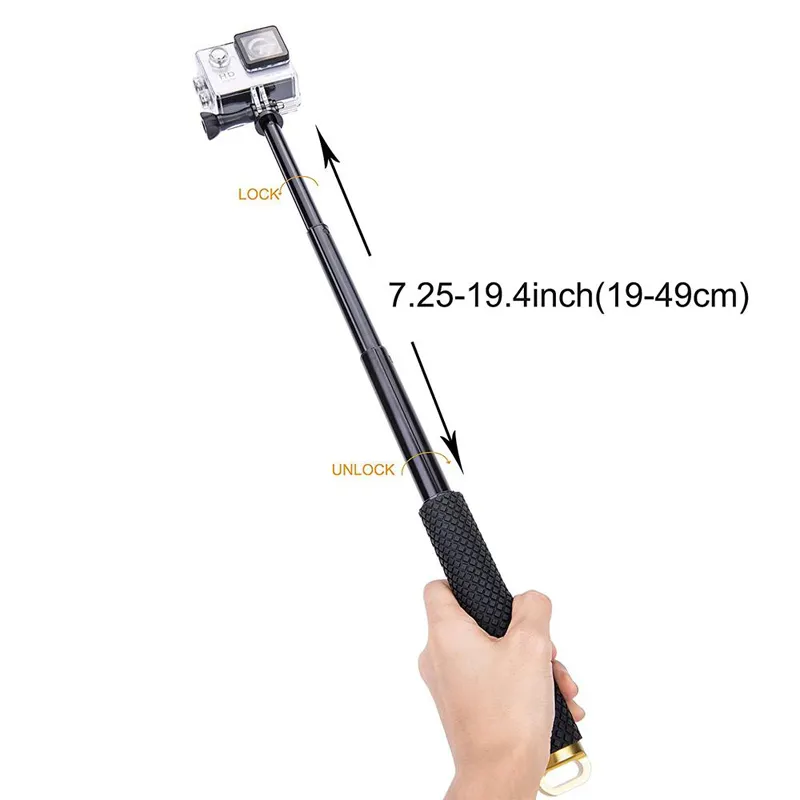 ภาพสินค้า19 inch 49cm GoPro Selfie stick Handheld Monopod GoEasy Pole 19 นิ้ว 49 ซม. GoPro Selfie สติ๊กมือถือ Monopod GoEasy Pole จากร้าน Dee Plus บน Lazada ภาพที่ 4