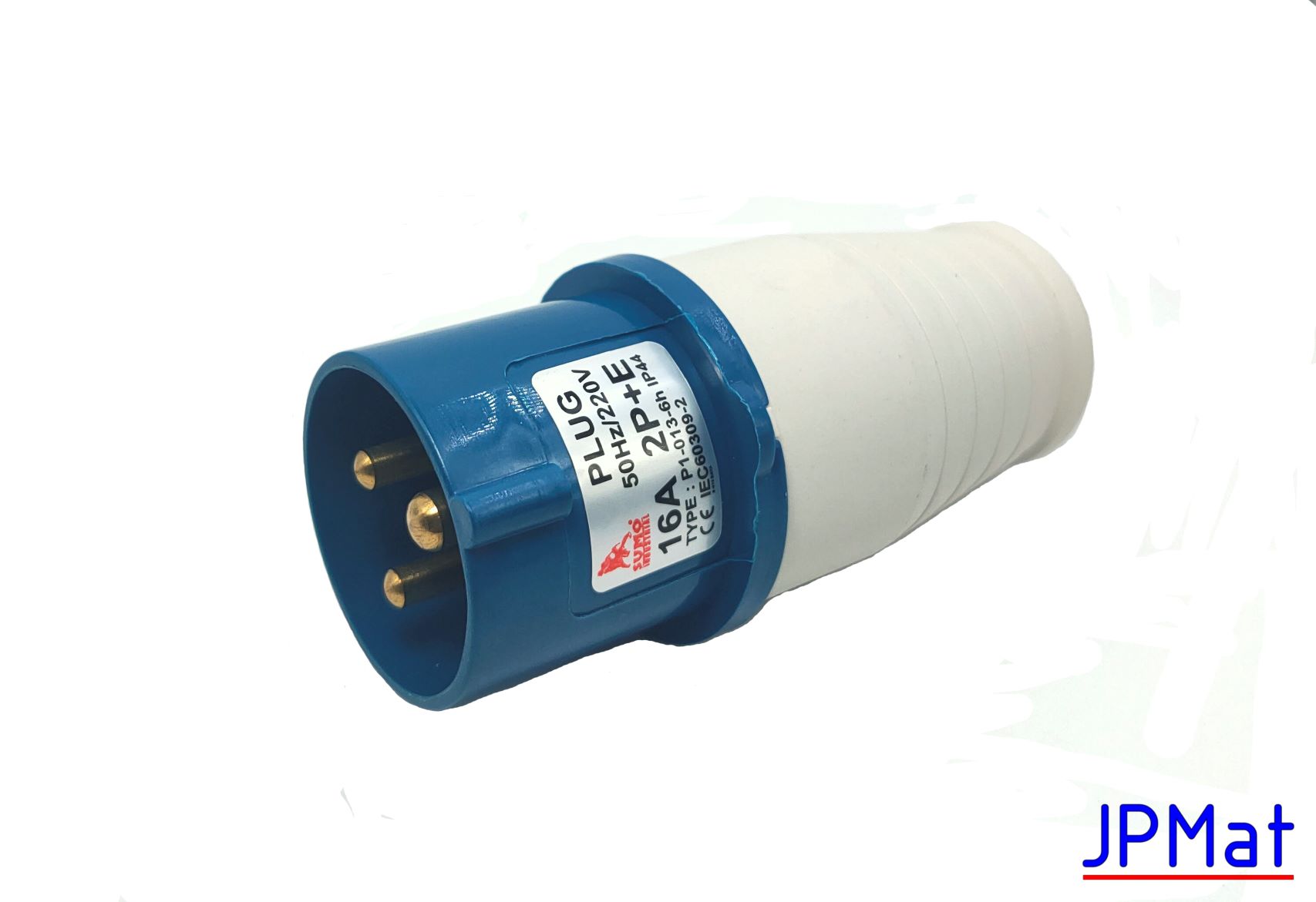 ปลั๊กเพาเวอร์ (power plug)  Sumo P1-013-6h ตัวผู้ 2P+E 16A พาวเวอร์ ปลั๊ก