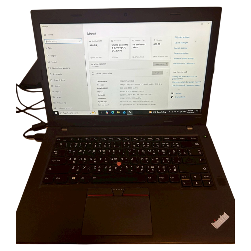 รูปสินค้า Notebook มือสอง, แล็ปท๊อบมือสอง, Notebook Lenovo T460P, โน๊ตบุ๊คการ์ดจอแยก มือสอง (ผ่านการใช้งานแล้วตามสภาพ)
