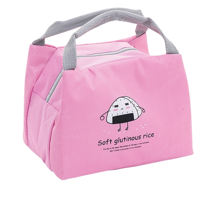 TOWAY-กระเป๋าถุงผ้าฉนวนกันความร้อน ถุงผ้าคุณภาพดี กันน้ำได้ ผลิตจากฟิลม์อลูมิเนียมคุณภาพพรีเมี่ยม รุ่น LC-F3C1 สี Pink ข้าวปั้น สี Pink ข้าวปั้น