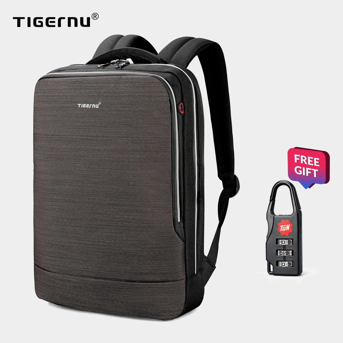 [Tigernu] กระเป๋าเป้สะพายหลังนักธุรกิจกันน้ำ ใส่โน๊ตบุ๊ค แล็ปท็อป 15.6 นิ้วได้ มีช่อง USB สำหรับชาร์จไฟ กระเป๋าสะพาย เป้ กระเป๋าเป้ T-B3331A