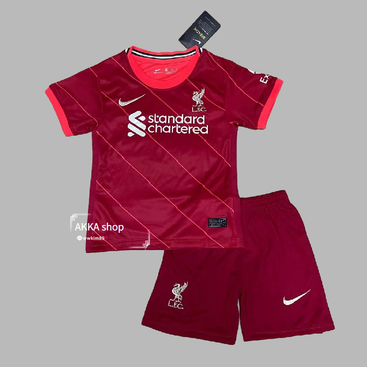 ชุดกีฬาฟุตบอลเด็ก 2021-22 Liverpool Home ชุดเด็ก (เสื้อ + กางเกง) สินค้าเกรด AAA ผ้านิ่มใส่สบายรับประกันคุณภาพ
