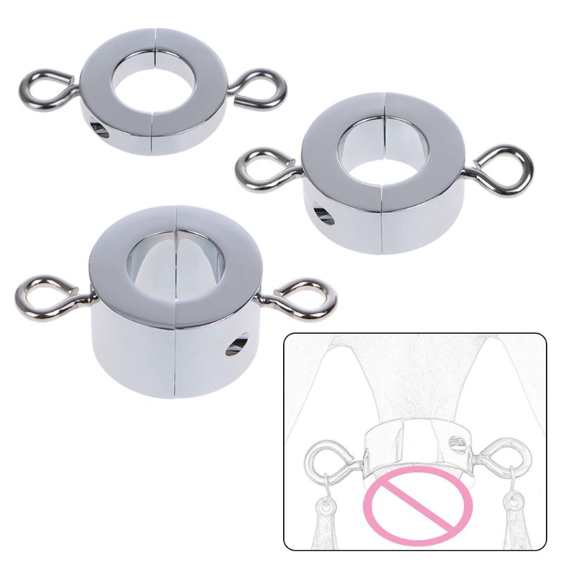 1pc Magnetic Lock Metal Scrotum Pendant Ball Stretcher Egg Weight Ring