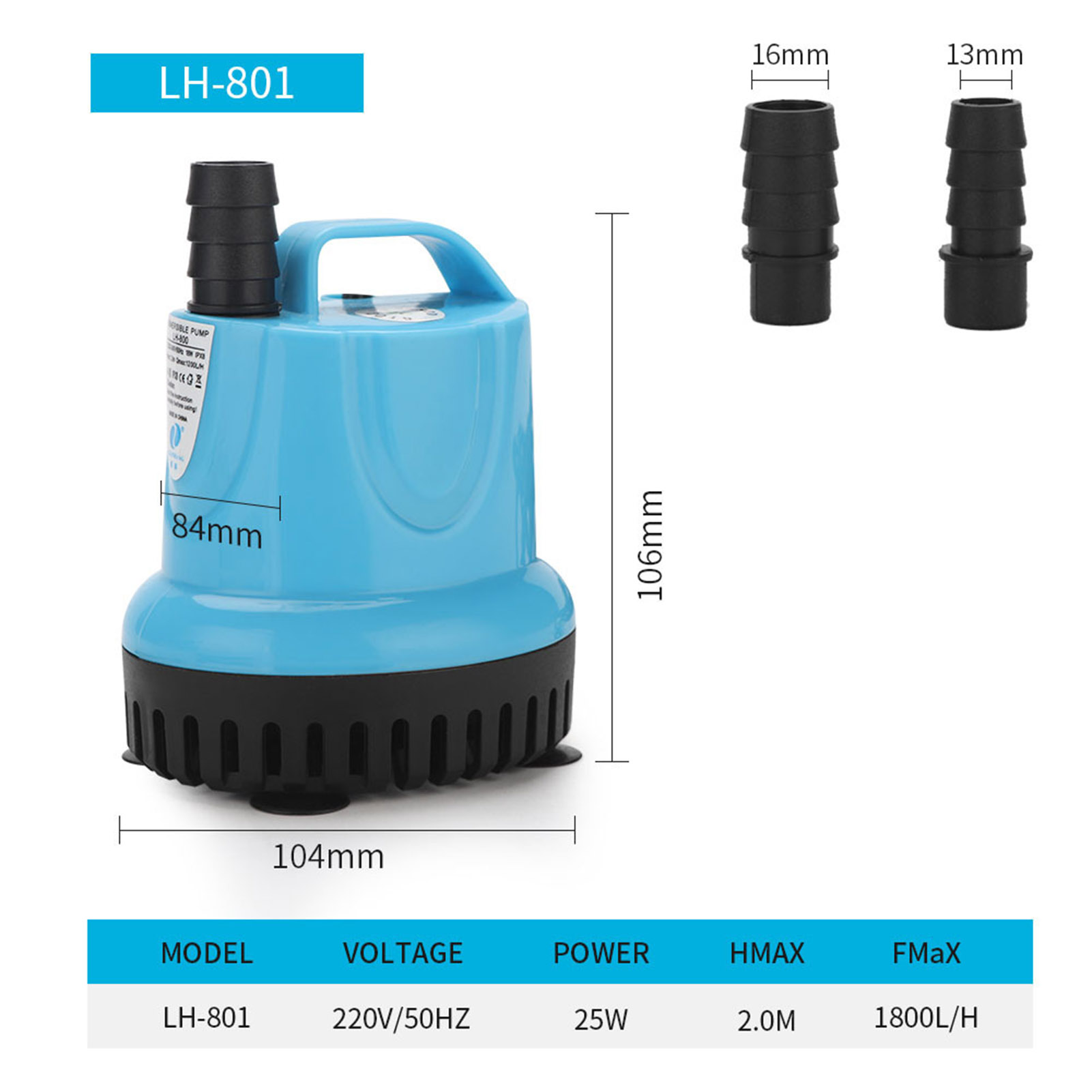 Lh 790 10w submersible water pump quiet bottom suction pump with dry
