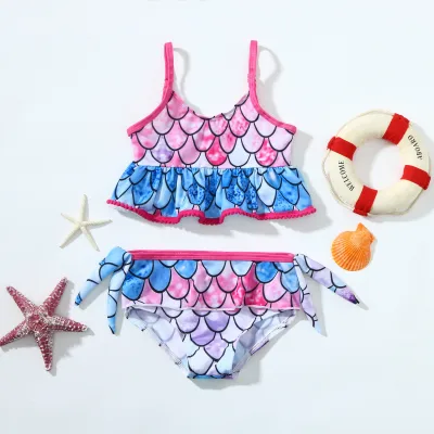 Toddler Baby Kids Girls Two-piece Mermaid Swimwear Swimsuit Bathing Suit Set