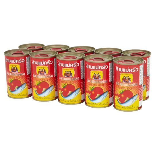 สามแม่ครัว ปลาแมกเคอเรลในซอสมะเขือเทศ 155กรัม x 10 กระป๋อง Three Lady Cooks Brand Mackerel in Tomato Sauce 155g x 10pcs 🔥ยอดนิยม!!