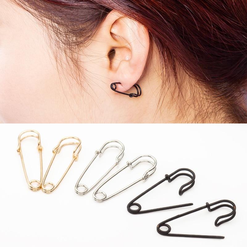 ต่างหู ตุ้มหู Creative Fashion Cool Simple Small Pin Stud Earrings New Women Trendy Earring Ladies Personality Jewelry Gift - 1 คู่