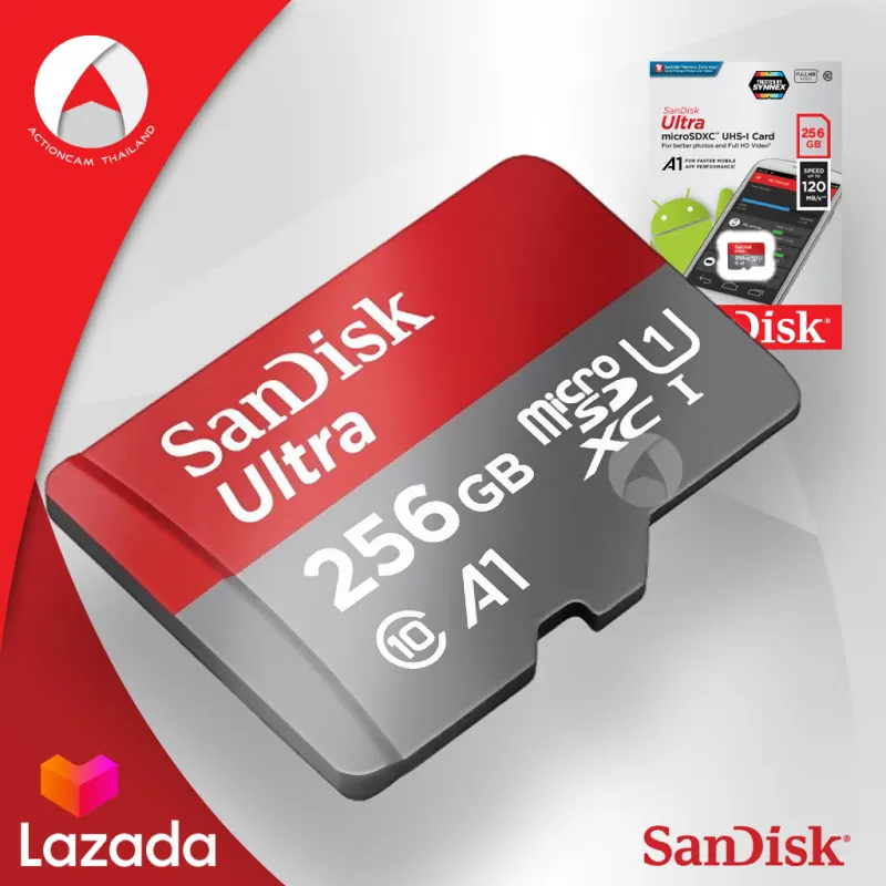 ภาพสินค้าSandisk Ultra microSDXC Card Class10 A1 Speed 120MB/s 256GB (SDSQUA4-256G-GN6MN) เมมโมรี่ ไมโครเอสดีการ์ด แซนดิส โดย ซินเน็ค สำหรับ แท็บเล็ต โทรศัพท์ มือถือ ประกัน Synnex 10ปี จากร้าน Actioncam Thailand บน Lazada ภาพที่ 4