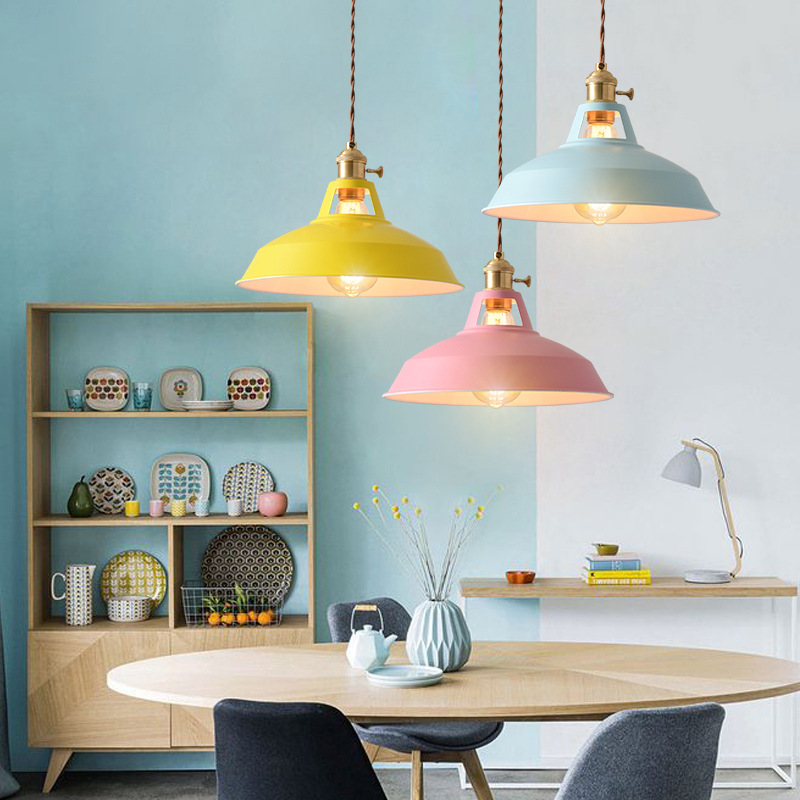 Vintage Pendant Lights Industrial Style Colorful Restaurant Kitchen ...