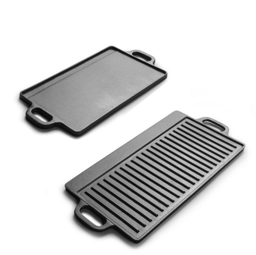 【จัดส่งภายใน 24 ชม】เหล็กหล่อ ย่างเนื้อ Cast Iron Grillgriddle For Gas Stovetop 2 In 1 