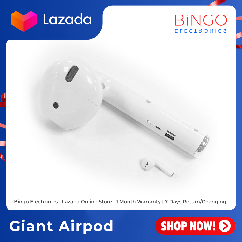 Giant airpod ลำโพงบลูทูธไร้สายล่าสุด แบบหูฟังแอร์พ็อดขนาดใหญ่Airpods Style Huge Wireless Bluetooth Speaker