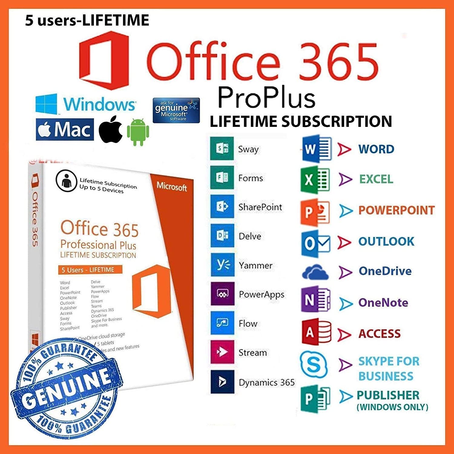 (แ ค่ส่ในCHAT,ไม่ต้องจ่ายค่าส่งd) Microsoft Office 365 Pro Plus ติดตั้งได้5เครื่อง100%ของแท้สามารถอัปเดตและใช้งานตลอดเวลา(iPhone iPad Mac PCAndroid IOS)a โปรแกรมคอม