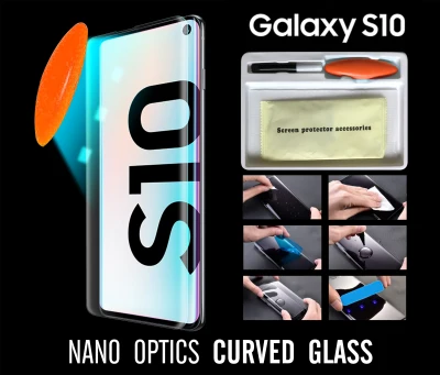 UV Glue Set Glass Full Cover Premium Tempered For Samsung Galaxy S10 / S10+ / (6.1)