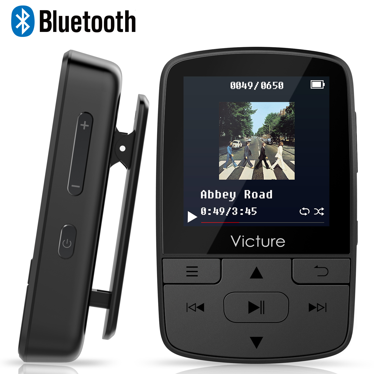 Victure Bluetooth MP3 Player 8GB Clip Sport Portable Lossless Sound Hi ...