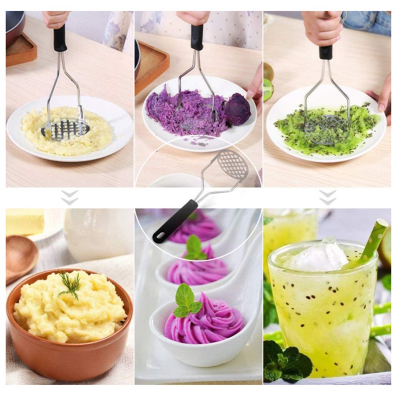Potato Masher Stainless Steel HeavyDuty Kitchen Tool for Making Mashed